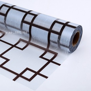 3m Decal dán kiếng/dán kính khổ 90cm  Ô vuông lồng màu nâu cực tốt