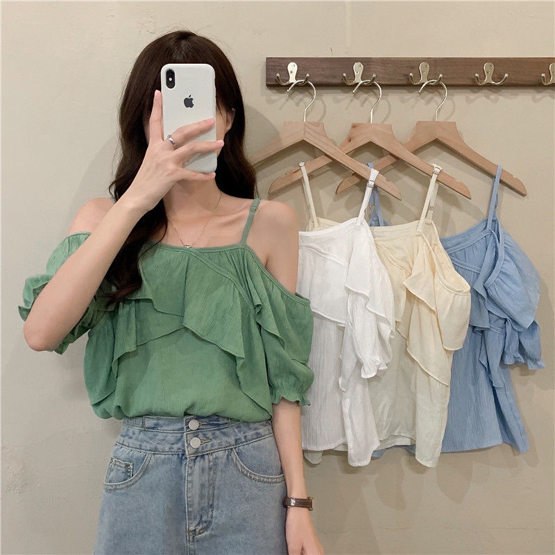 Áo Sơ Mi Ngắn Trễ Vai Mùa Hè Hàng Mới