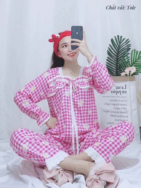 Bộ tole lanh tiểu thư tay dài mẫu mới | BigBuy360 - bigbuy360.vn