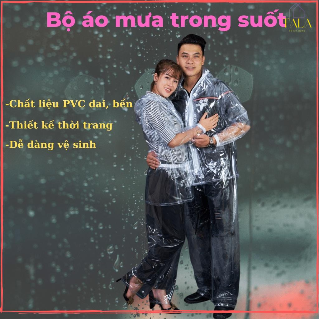 Bộ Quần Áo Mưa PVC Trong Suốt Thời Trang Tiện Dụng - Free Size
