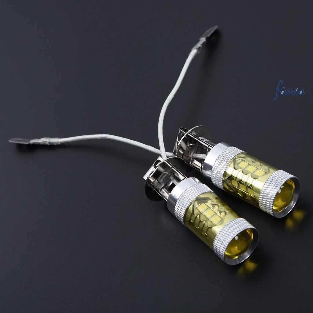 Set 2 Đèn LED Sương Mù 12-24v H3 80w 16 Smd Cho Xe Hơi