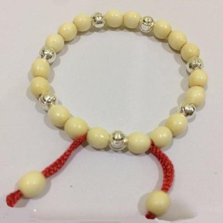 Vòng dâu tằm trừ tà cho bé trai 7 bi bạc