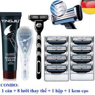 Dao cạo râu M3 - 8 lưỡi thay thế tặng kèm hộp đựng và kem cạo