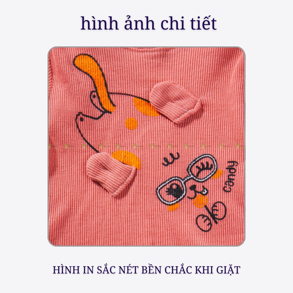 Bộ Dài Tay Bé Gái, Bé Trai KIMCHIBABY Vải Len Gân Cao Cổ Tai Thú 3D, Bộ Quần Áo Trẻ Em Thu Đông KWTD2201