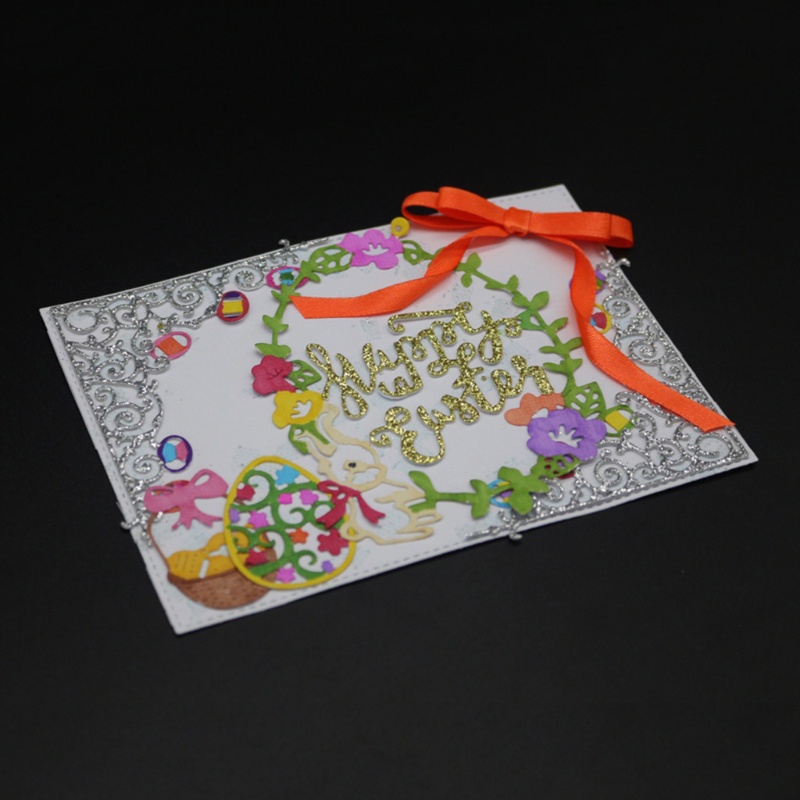 Khuôn Mẫu Cắt Thẻ Trang Trí Sổ Tay Hình Chữ Happy Easter