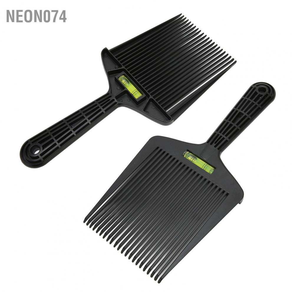 Neon074 Neon074 Nam Flat Top Hướng dẫn Lược Làm mịn Răng Cắt tóc Dụng cụ tạo kiểu cho Hair Salon Đen