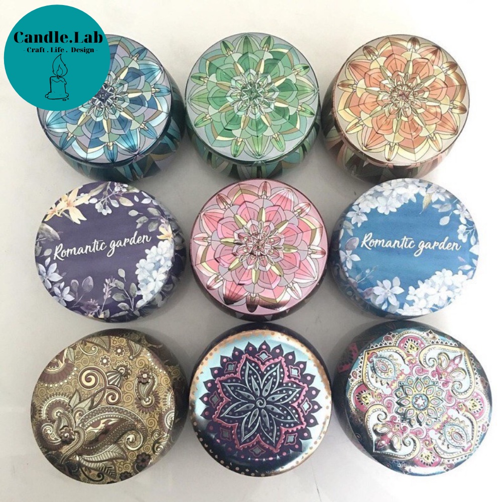 Nến thơm hoa khô - Nến thơm phòng thổ cẩm candle cup hoa khô handmade vnxk bath body works, sáp thơm phòng tinh dầu