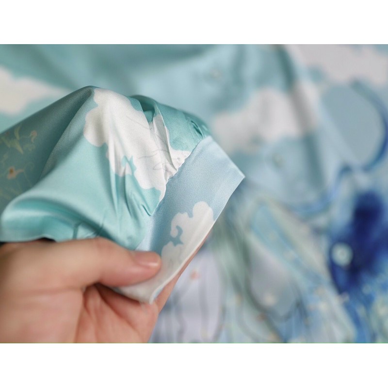 Bộ pijamma cô tiên xanh lụa satin cao cấp quảng châu | BigBuy360 - bigbuy360.vn