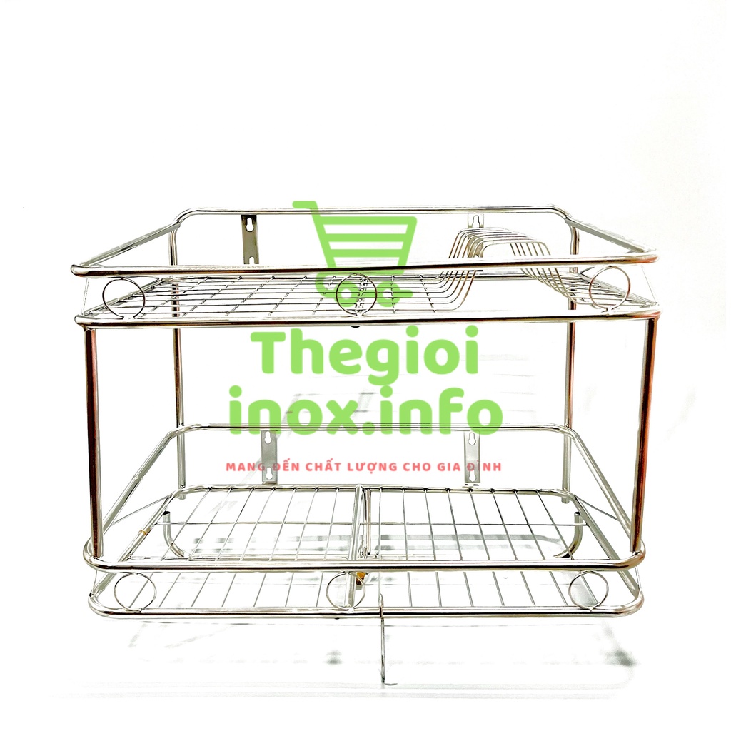 Kệ Úp chén 2 tầng treo tường Inox