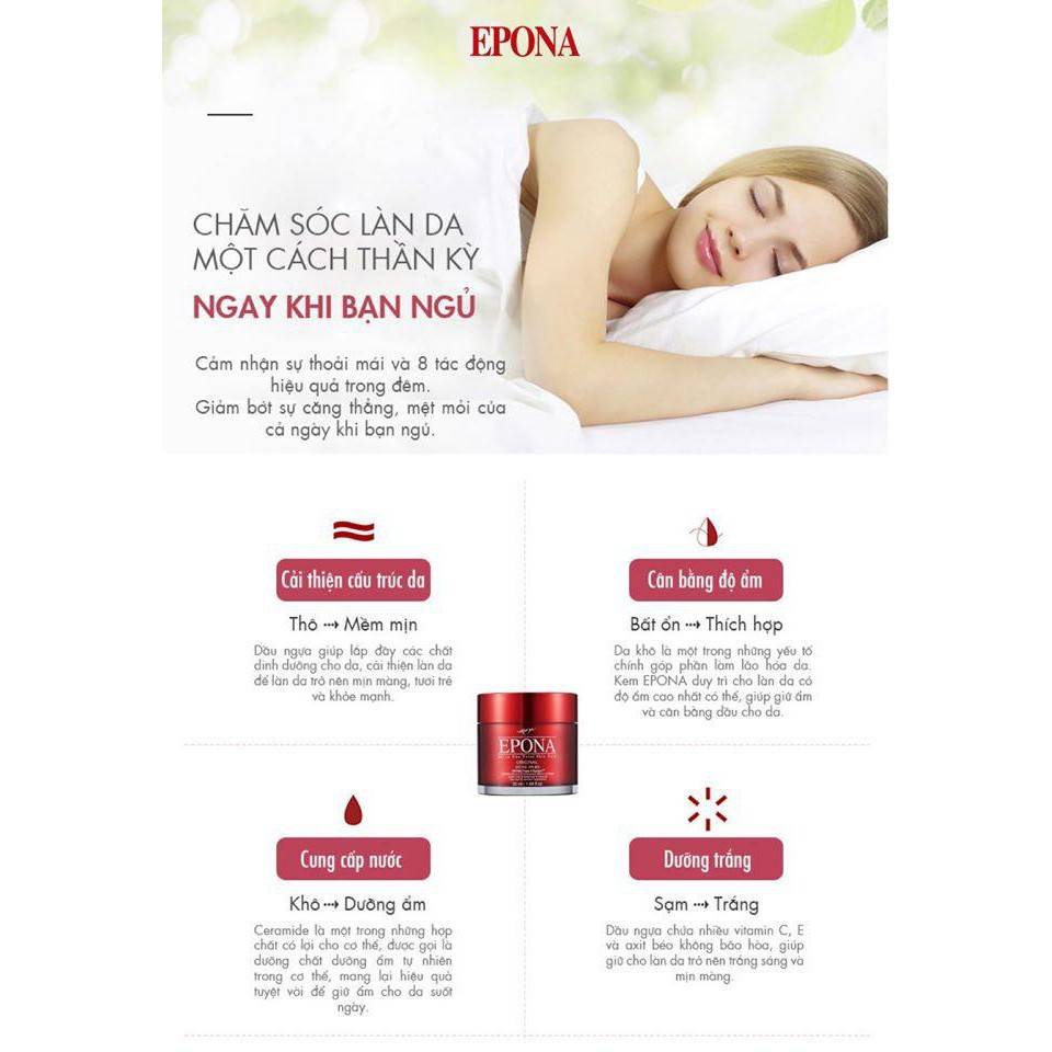 [EPONA ĐỎ] Kem Dưỡng Da Đa Năng EPONA All In One Chiết Xuất Dầu Ngựa Chống Lão Hóa, Dưỡng Sáng Da 50ml