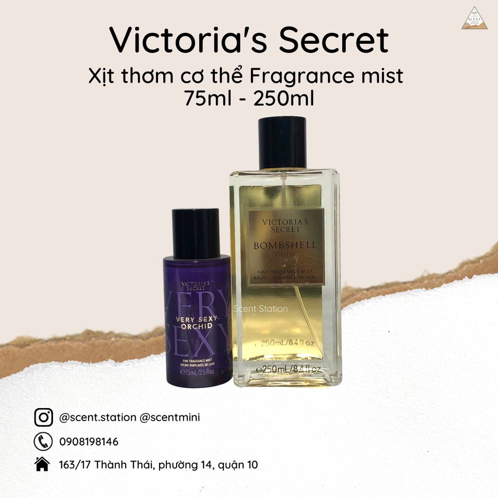 Xịt thơm cơ thể Fragrance mist Victoria’s Secret 75ml – 250ml