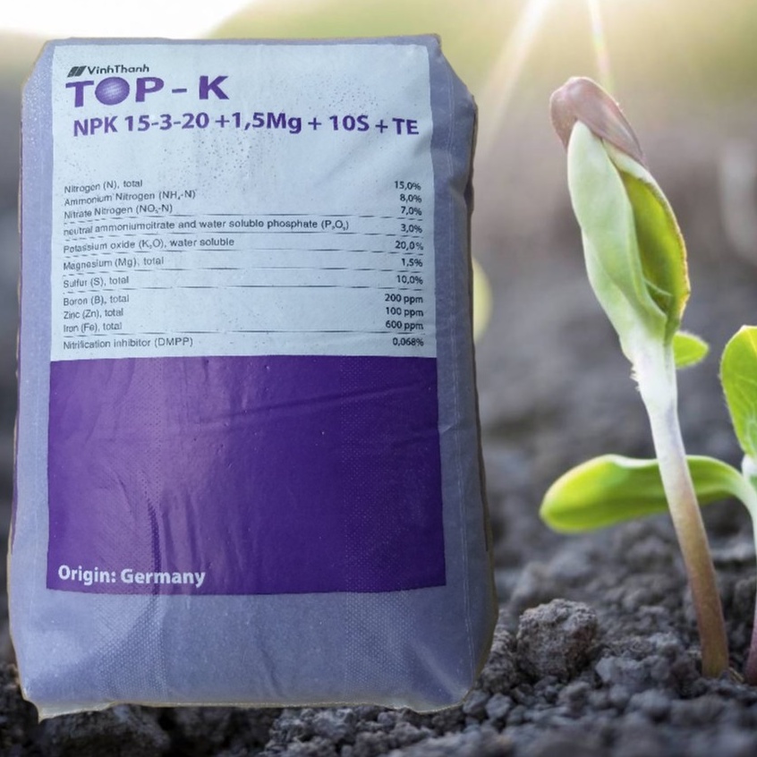 Phân NPK 15-3-20+TE (500g) Nhập Khẩu Đức, Phân Tím Đức dùng Kali trắng chuyên dưỡng hoa, nuôi trái