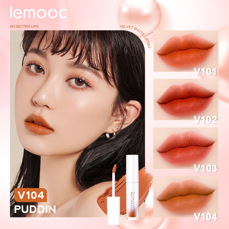 [Hàng mới về] Son kem LEMOOC chất nhung mềm mịn chống thấm nước lâu trôi 8 màu tùy chọn