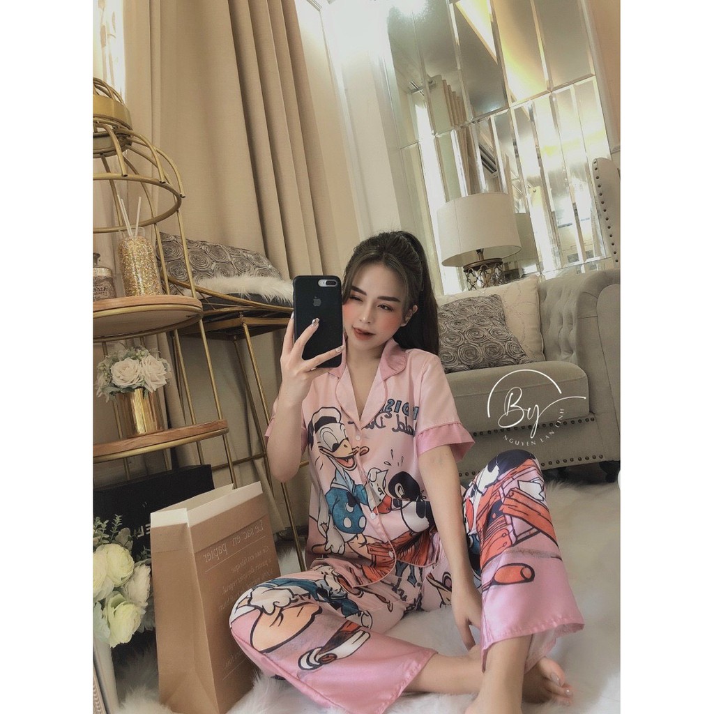 Bộ Pijama Hoạt Hình - Pijama Chất Lụa Cao Cấp