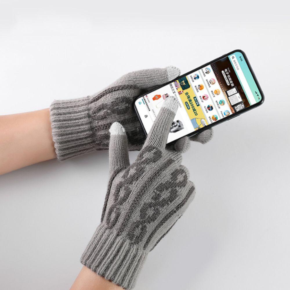 Găng Tay Dệt Kim Co Giãn Mềm Mại Giữ Ấm Mùa Đông