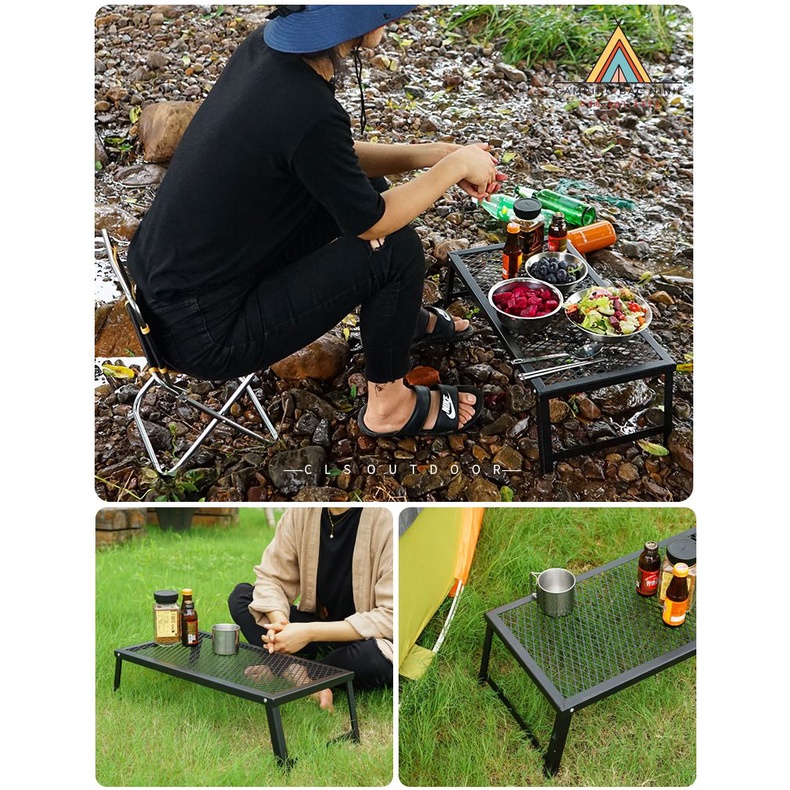 Bàn lưới đa năng đựng đồ kiêm bếp nướng BBQ gấp gọn