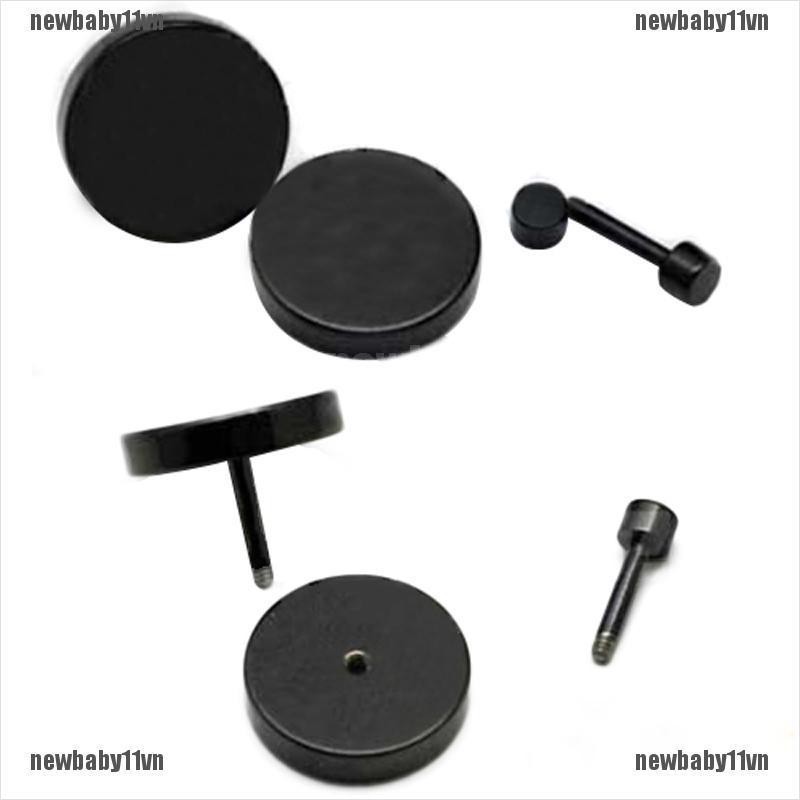 Đôi bông tai nam hình quả tạ bằng thép không gỉ