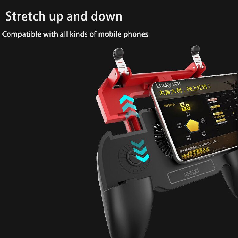 Ipega Tay Cầm Chơi Game PUBG Cho Điện Thoại IOS Android Kèm Quạt Tản Nhiệt
