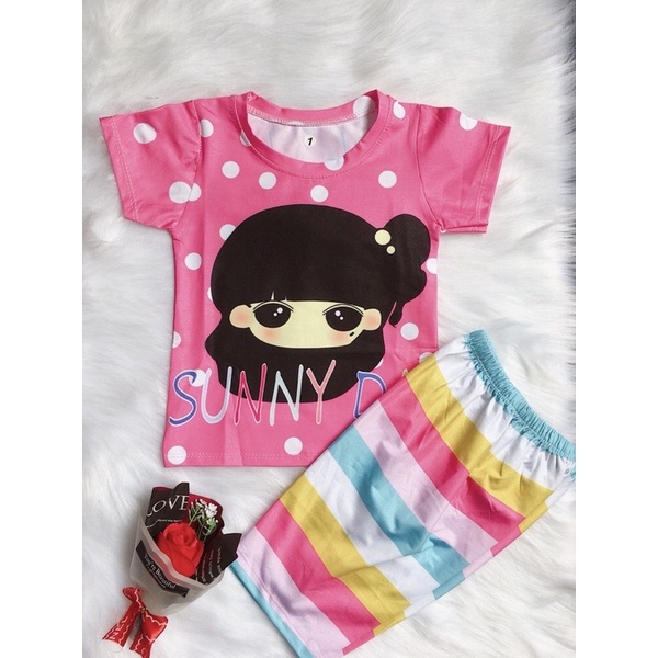 Bộ Đồ Thun Lạnh In 3D 💕LINA KIDS 💕 in 2 mặt trước sau hottrend siêu xinh đẹp cho bé gái size từ 8-19kg