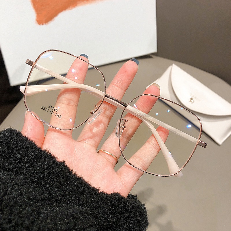 Mắt Kính Gọng Cận Cao Cấp Form Vuông Kim Loại 635 Lyly Phong Cách Ulzzang Siêu Xinh - Hazo