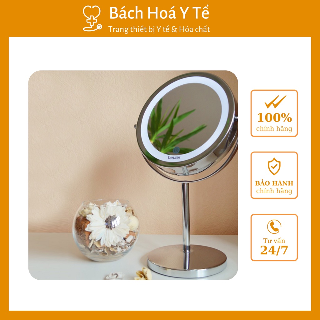 Gương trang điểm để bàn, phóng to 7 lần và có đèn LED Beurer BS55, Bảo hành 24 tháng