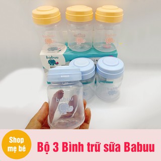 Bộ 3 bình trữ sữa Babuu Nhật