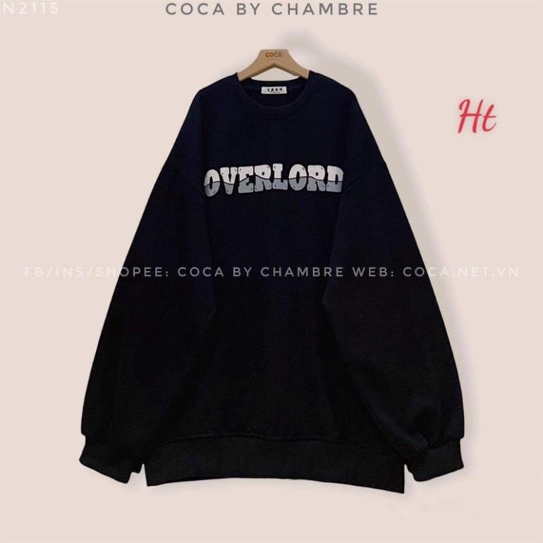 Áo nỉ sweater cổ tròn dài tay in chữ  Ove Ht