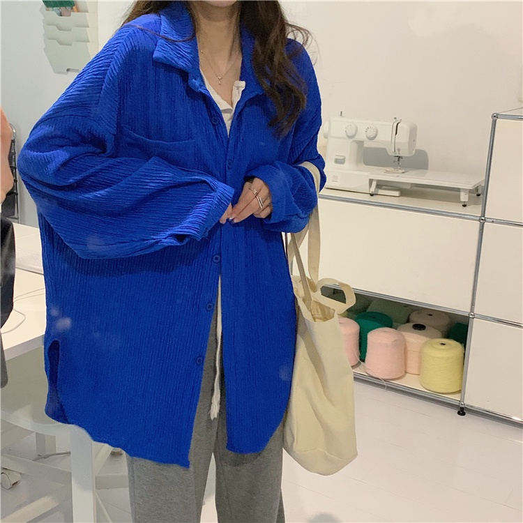 Áo Sơ Mi Tay Dài Chống Nắng Phong Cách Hàn Quốc Thời Trang Mùa Hè Cho Nữ