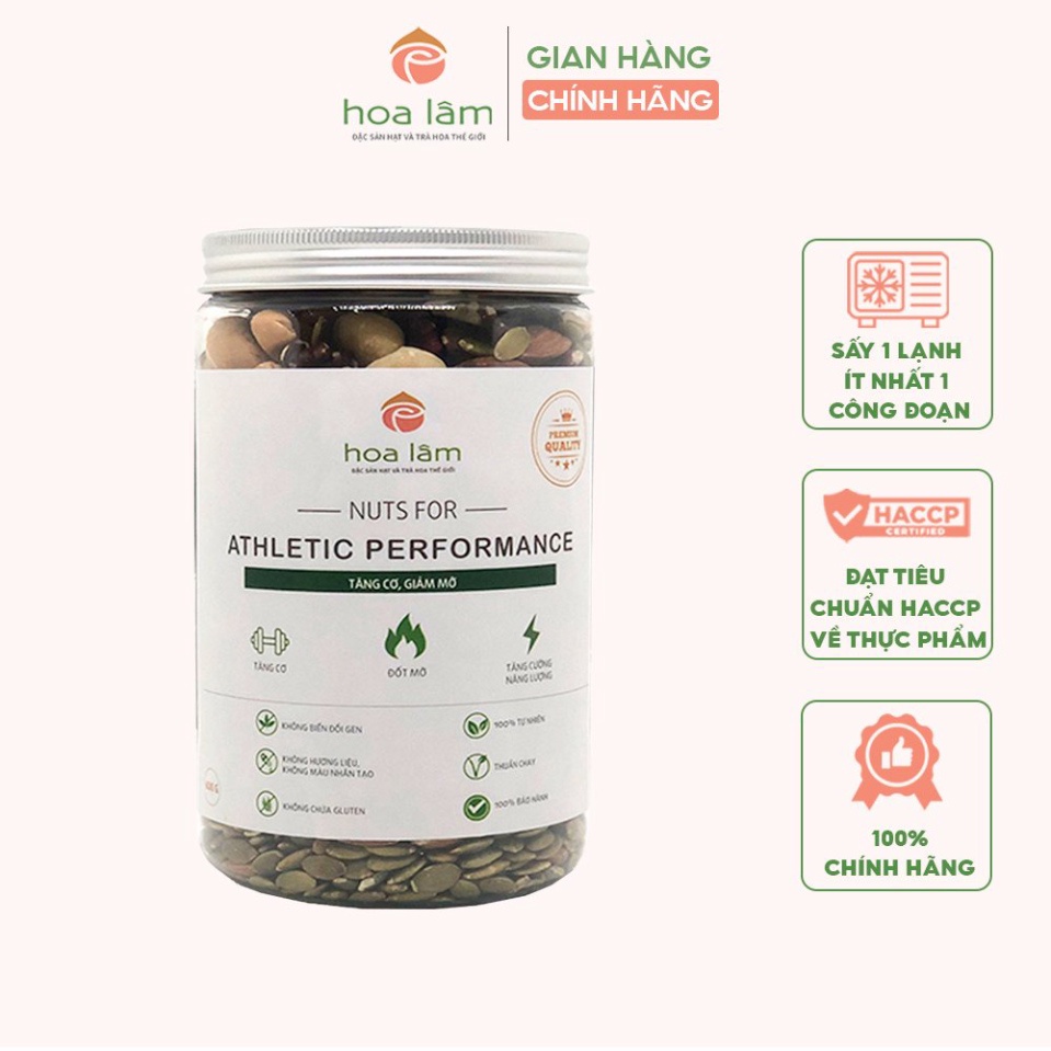 Hạt dinh dưỡng Hoa Lâm Nuts for Athletic Performance tăng cơ giảm mỡ hiệu quả 500g