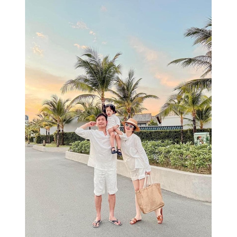 Sét gia đình 3 món trắng quần sooc hàng đẹp