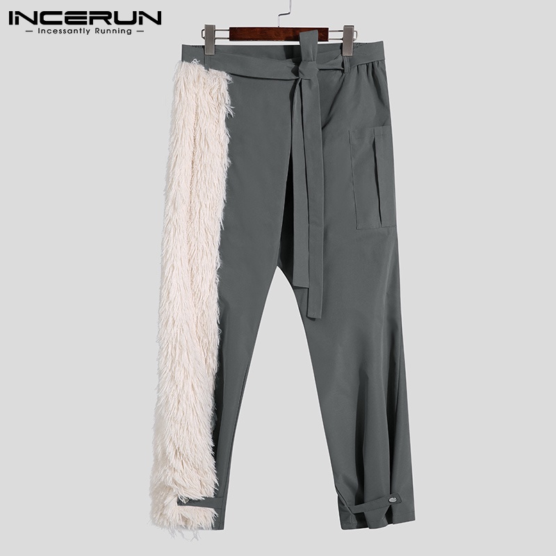 Quần dài nam INCERUN ống rộng cá tính thời trang