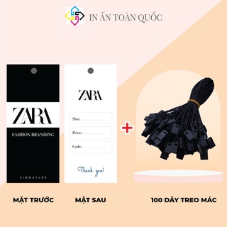 Combo Mác quần áo 100 mác + 100 Dây Treo Thẻ Bài - Dây Dù Xâu Tag (Mác) Quần Áo