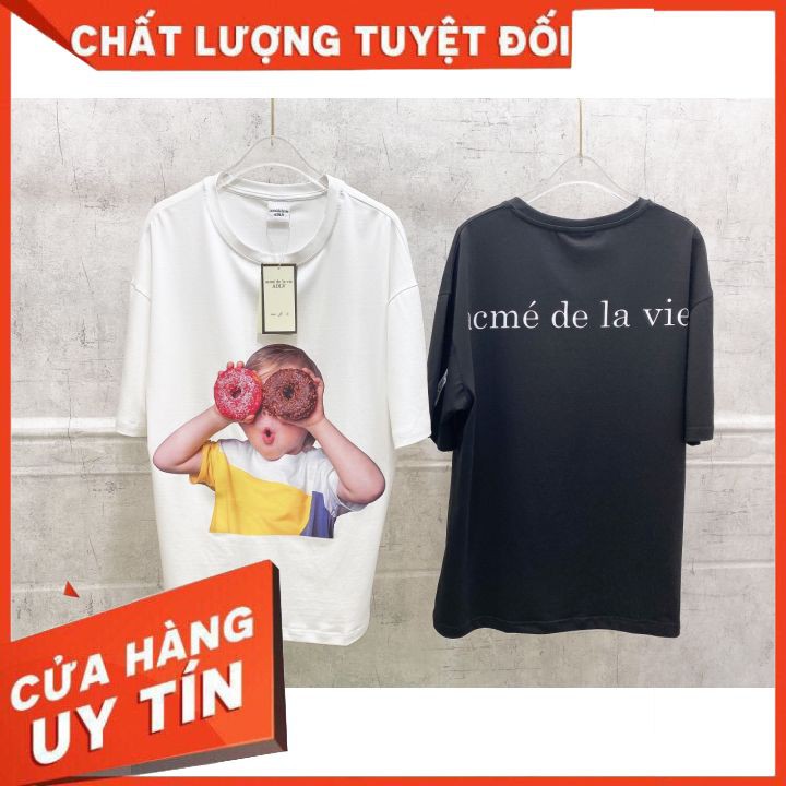 Áo thun tay lỡ ston ⚡💓FREESHIP⚡💓, Áo dáng Unisex Form Rộng In Hình Baby Face Donut 100% cotton, đổi trả trong 5 ngày