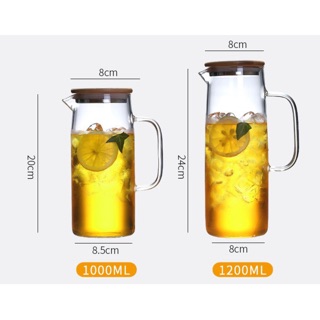 Bình thuỷ tinh nắp tre 1 lít
