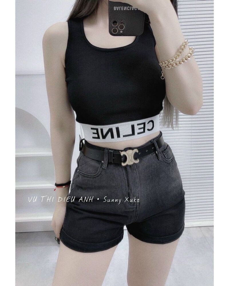 Áo ba lỗ nữ Montoghi kiểu dáng croptop Quảng Châu nhiều màu sắc