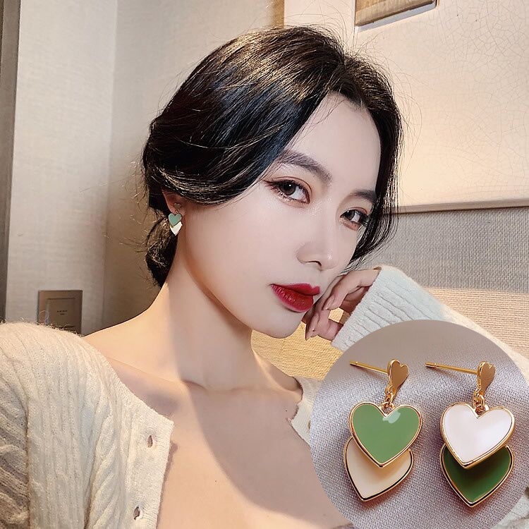 Khuyên Tai Hình Trái Tim Phong Cách Hàn Quốc Mẫu Mới 2021