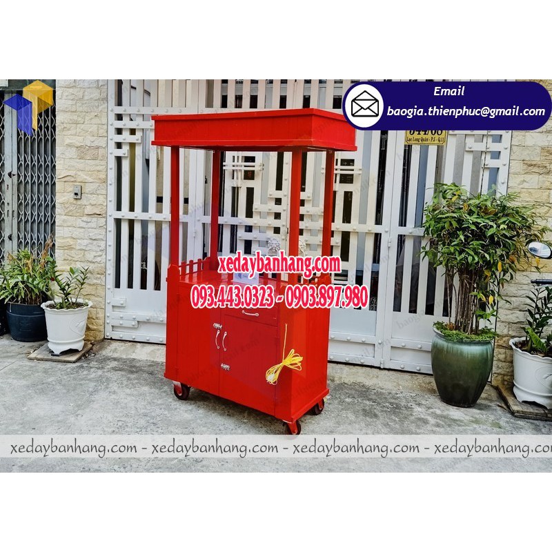 Thiết kế tủ gỗ pallet bán xiên que theo yêu cầu tại Sài Gòn - xedaybanhang.com - ĐT: 0903897980