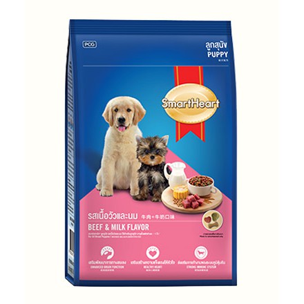 Thức Ăn Khô Cho Chó Con SmartHeart Vị Thịt Bò Và Sữa 400g