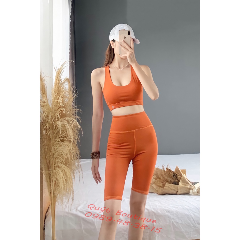 [TẶNG KÈM MÚT] Bộ lửng tập thể thao, gym, yoga, erobic nữ siêu xinh, co giãn 4 chiều, thấm hút mồ hôi tốt D002