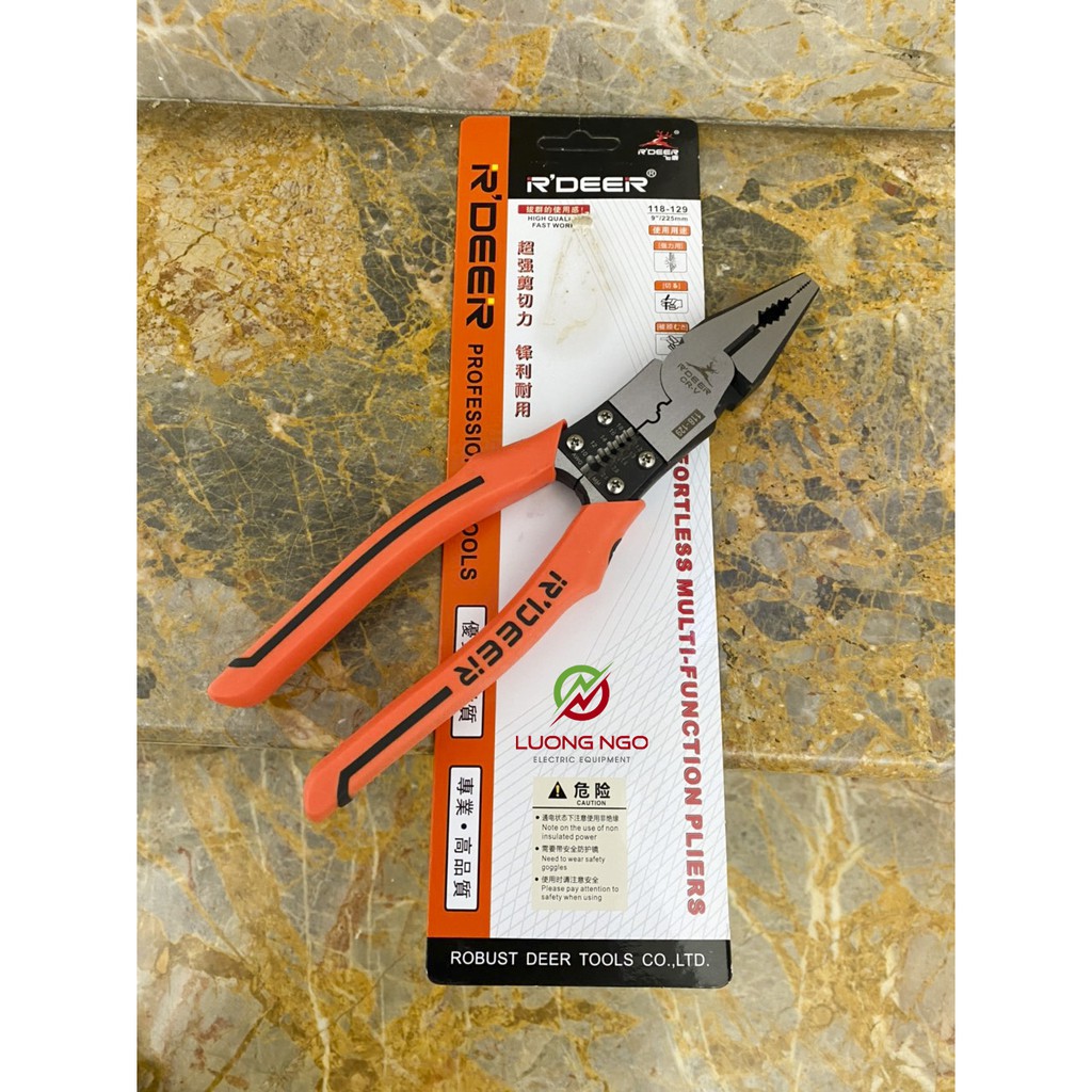 Kìm đa năng cao cấp 4 trong 1 R'DEER 9inch/225mm (Kẹp-Cắt-Uốn-Tuốt dây)