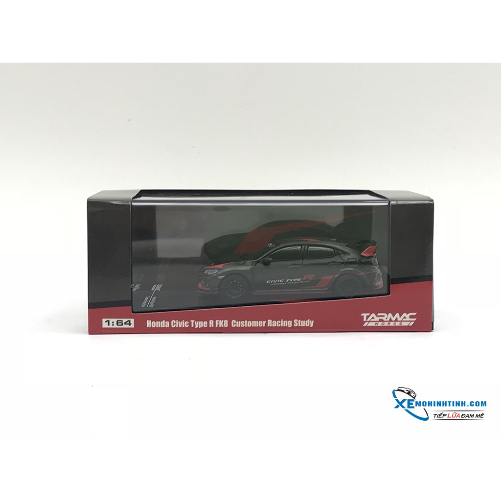 Xe Mô Hình Honda Civic Type R FK8 Customer Racing Study 1:64 Tarmac Works ( Đen Nhám )