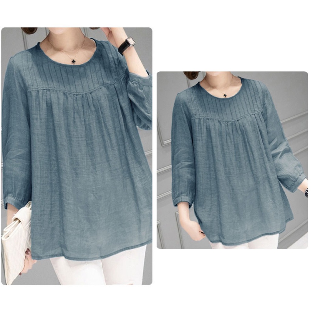 Áo Đũi Nữ Dáng Rộng Phong Cách Thanh Lịch Cho Phụ Nữ Tuổi Trung Niên ALE19