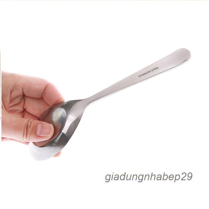 Thìa inox ăn phở Stainless Steel hàng cao cấp đáy phẳng dài 18cm