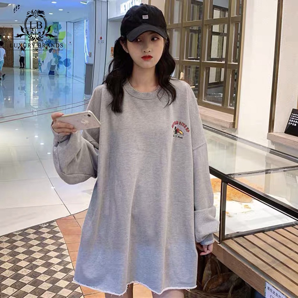 [SẴN] Áo thun phông dài tay oversize cổ tròn đuôi gỡ chỉ dáng rộng ulzzang Hàn Quốc thời trang cao cấp l1