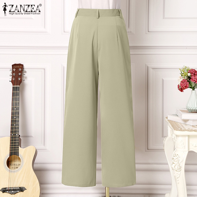 Quần dài ZANZEA ống rộng thời trang cho nữ