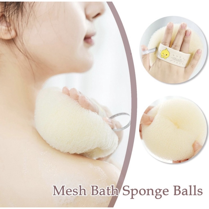 Bông tắm tròn tạo bọt mềm mại tẩy thế bào chết công nghệ lưới 3D dệt kim xoắn ốc