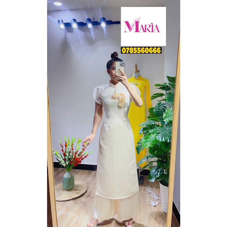 [𝐌𝐀𝐑𝐈𝐀] ÁO DÀI CÁCH TÂN ĐÍNH HOA CAO CẤP