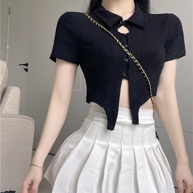 Áo Thun polo Tay Ngắn Thiết Kế Độc Đáo Thời Trang Quyến Rũ