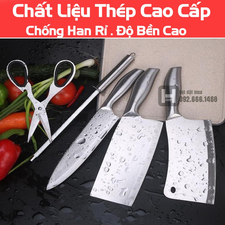 BỘ DAO NHẬT INOX 6 MÓN HÀNG CHUẨN CAO CẤP KÈM KHAY ĐỰNG