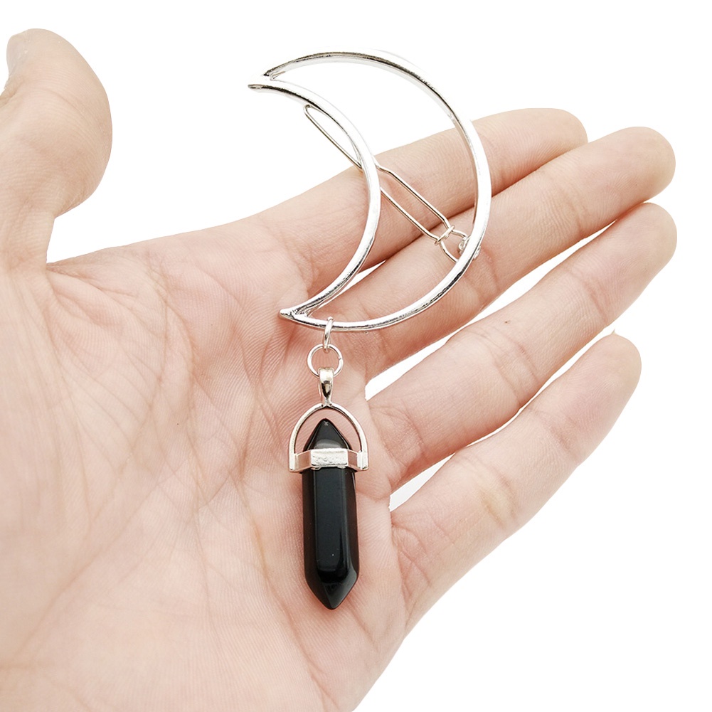 Kẹp Tóc Kim Loại Hình Mặt Trăng Khuyết Phong Cách Cổ Điển